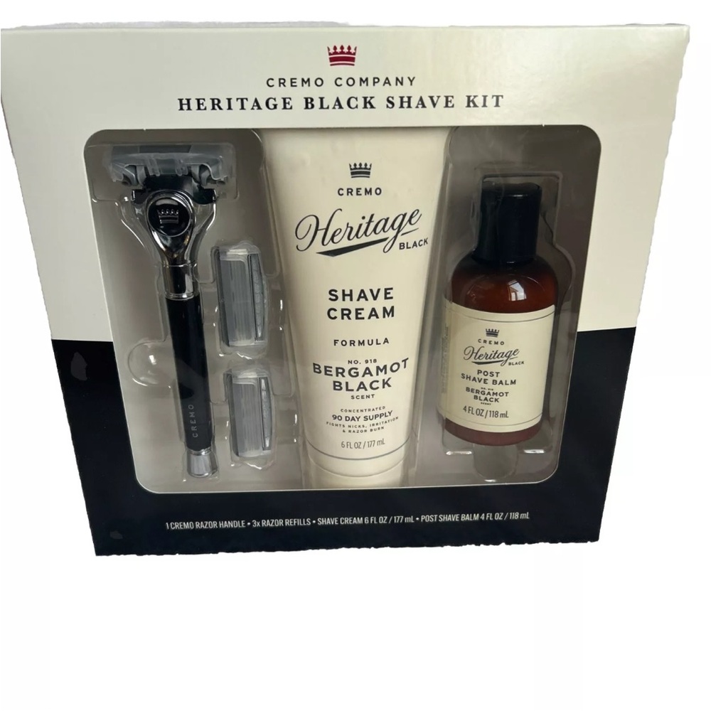 Cremo Heritage BERGAMOT BLACK Scent Shaver Kit